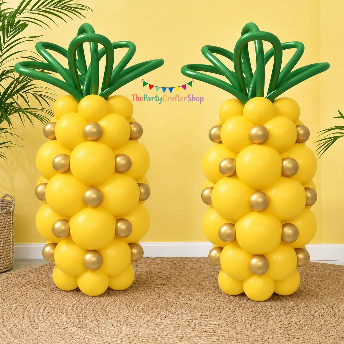 Pineapple Balloon Arch Kit | Gold Green Yellow Tropical Party Decor