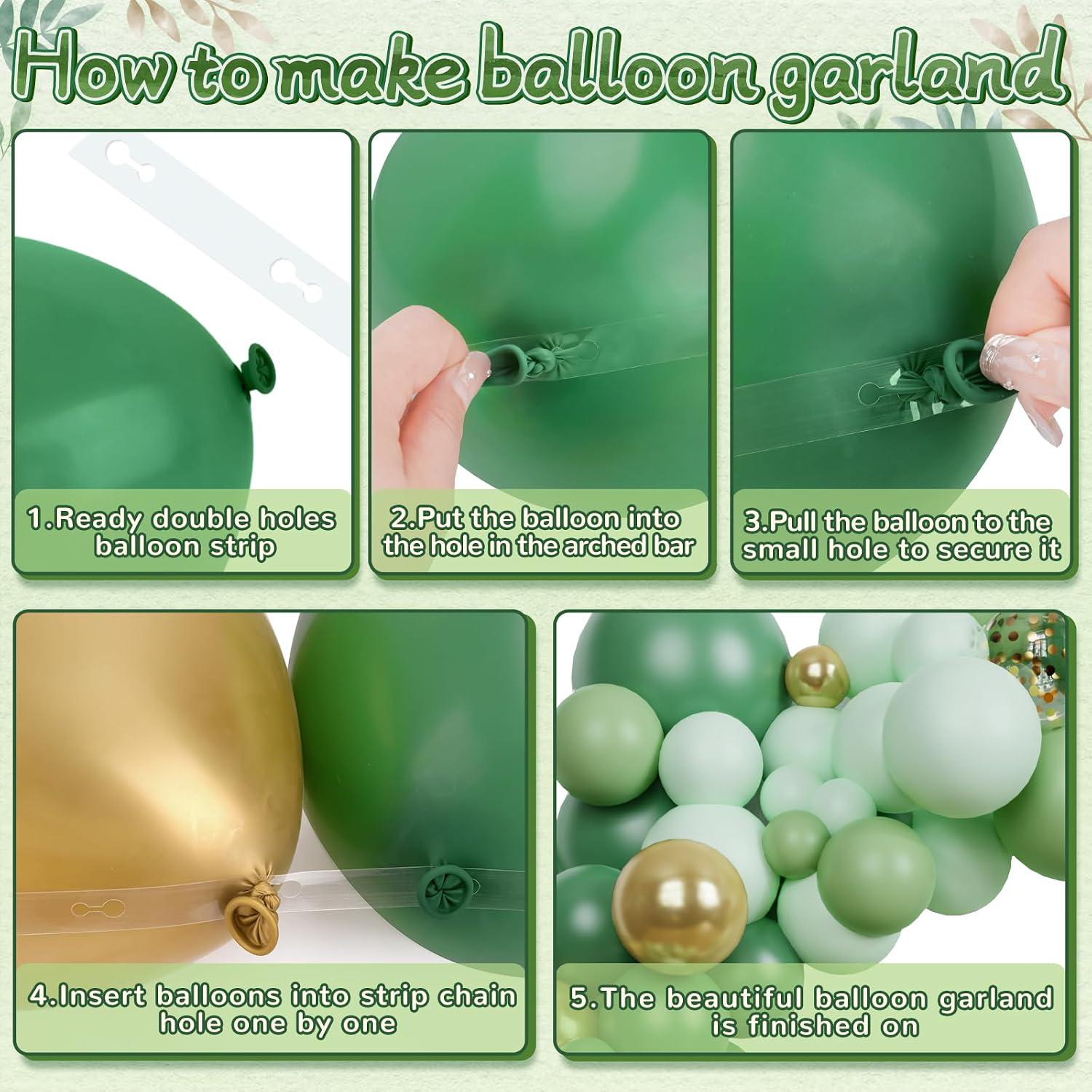 Sage Green Balloon Arch Kit | Olive Gold Garland for Birthday, Wedding, Baby Shower