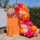 Pink Orange Balloon Arch Kit | Hot Pink Metallic Gold Confetti Garland