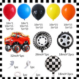 Monster Truck Balloon Arch Garland Kit | Red Blue Yellow Racing Party Decorations