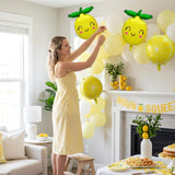 Smiling Lemon Foil Balloons | Citrus Bridal Shower, Summer Party Decor