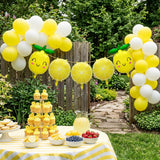 Smiling Lemon Foil Balloons | Citrus Bridal Shower, Summer Party Decor