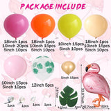 Tropical Flamingo Balloon Arch Kit | Pink Orange Luau Party Decor, Hawaiian Birthday Bash