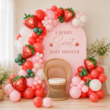 Strawberry Balloon Arch Kit | Red Pink Berry Balloons for Baby Shower Decor