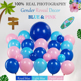Hawaiian Balloon Arch Kit | Blue Pink Tropical Ohana Backdrop, Coconut Tree, Hibiscus Decor