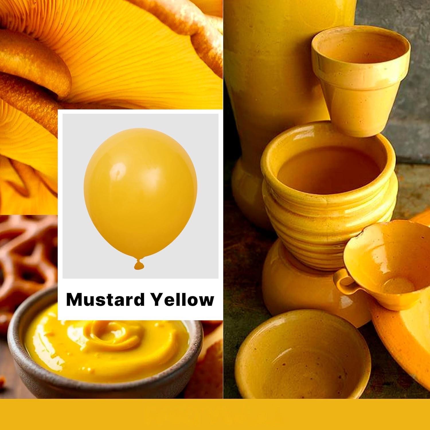 Mustard Yellow Latex Balloons | 12 Inch Party Decor (101pc)