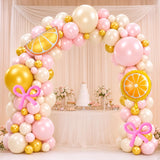 Pink Yellow Lemon Balloon Arch Kit | Pastel Birthday Baby Shower Party Decor