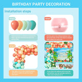 Beach Birthday Balloon Arch Kit | Aqua Coral Gold Ocean Backdrop Decorations