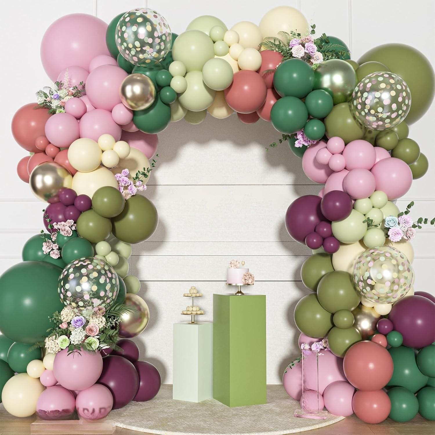 Dusty Pink Sage Green Balloon Arch Kit | Boho Baby Shower Birthday Party Decor