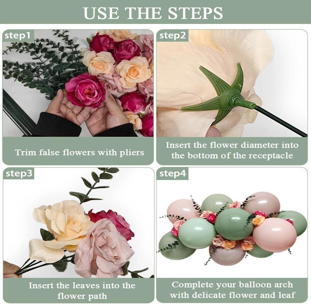 Pink Sage Green Balloon Arch Kit Flowers Eucalyptus Garland Baby Shower Bridal Party Decor