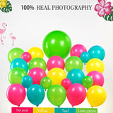 Tropical Balloon Arch Kit | Hot Pink, Lime Green, Yellow Balloons with Flamingo Foils