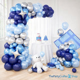 Blue Silver Balloon Arch Kit | Star Foil, Chrome Balloons Boy Baby Shower Birthday Ocean