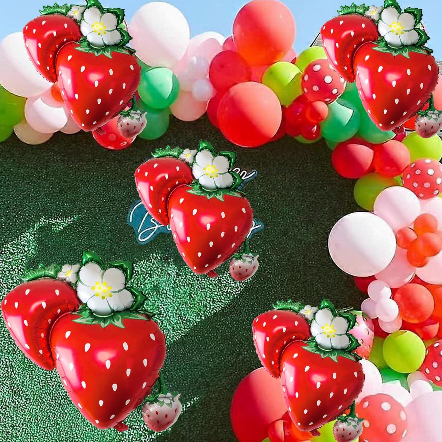 Giant Strawberry Balloons | Berry First Birthday, Baby Shower Party Decor