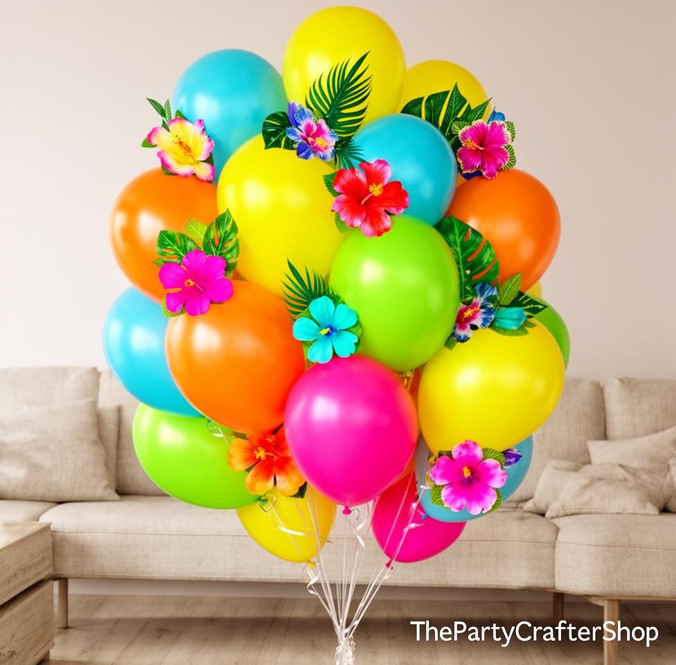Tropical Fruit Leaf Balloons | Hawaiian Luau Summer Beach Party Decor