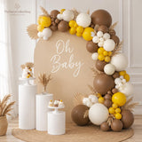 Neutral Balloon Garland Arch Kit, Yellow Brown White Party Decor