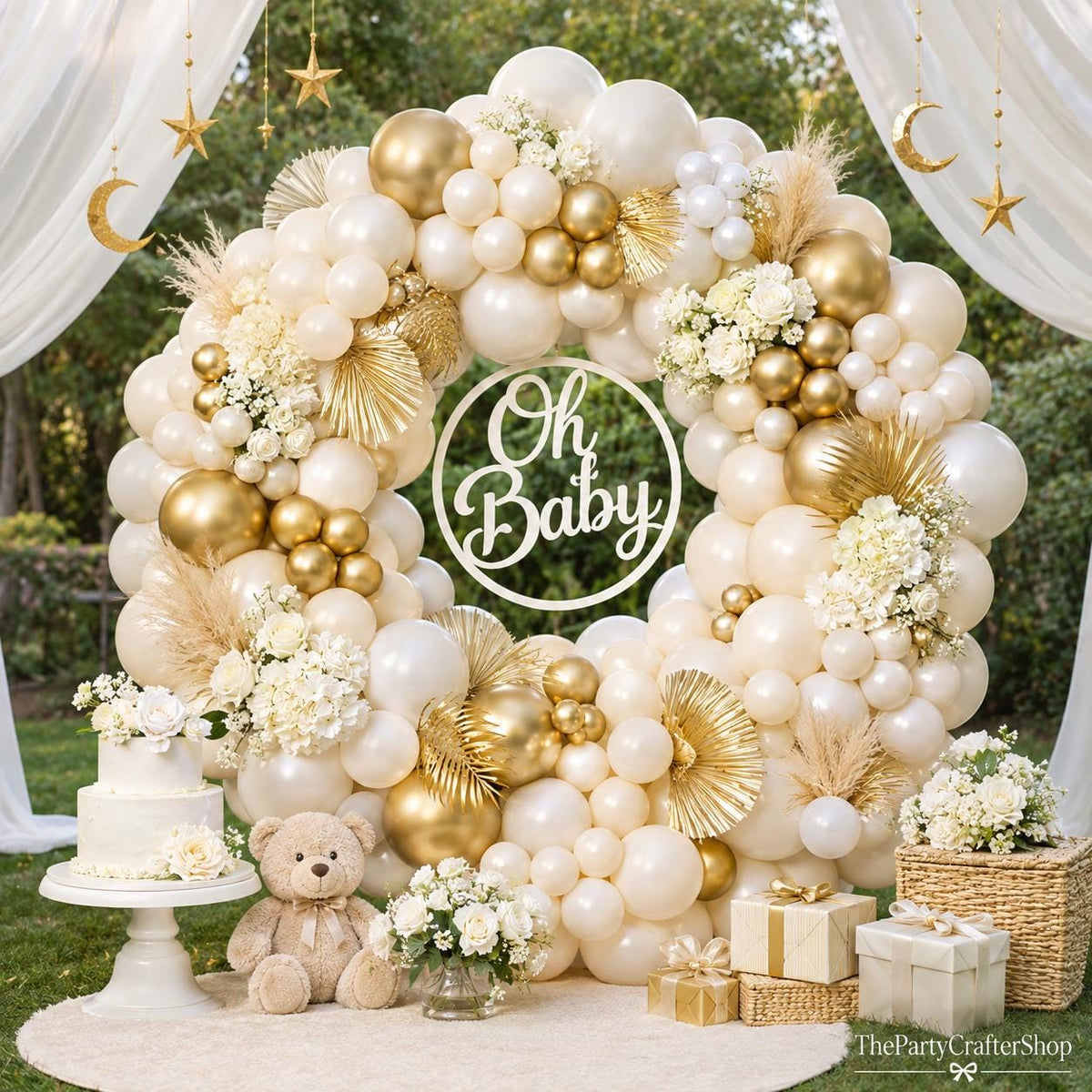 White Sand Gold Balloon Arch Kit, Boho Neutral Party Decor (180PCS)
