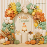 Fall Balloon Arch Garland Kit, Burnt Orange Sage Green Boho Party Decor