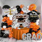 Class of 2026 Graduation Balloon Arch Kit, Orange Black Silver Party Decoration