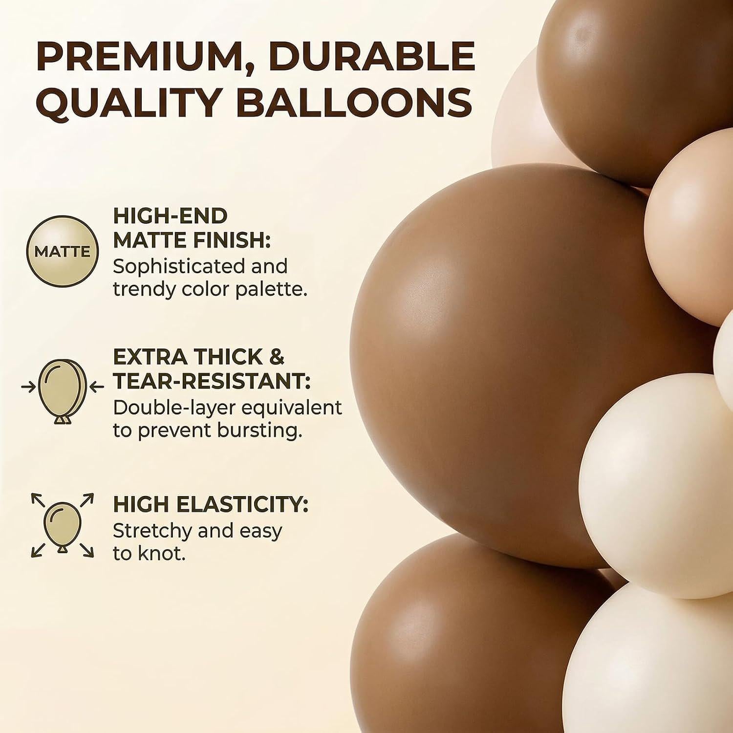 Boho Neutral Balloon Garland Arch Kit, Matte Earth Tone Balloons, Baby Shower Party Decor