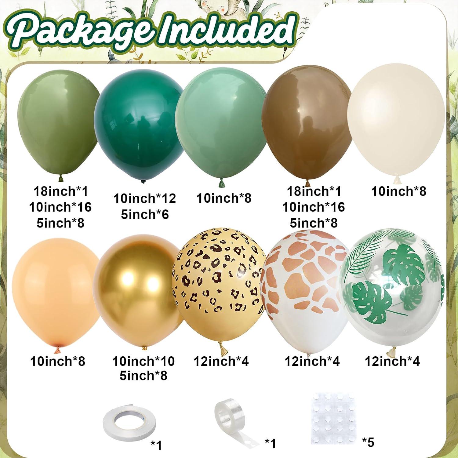 Safari Balloon Arch Kit, Jungle Animals, Woodland Baby Shower Decor