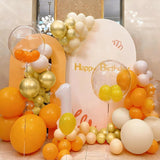 Orange White Nude Gold Balloon Arch Kit 166PCS, Dusty Orange Sand Metallic Gold Balloons, Baby Shower Wedding Party Decor