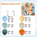 Retro Orange Balloon Garland Arch Kit, Burnt Orange Dusty Blue Beige Ivory Balloons