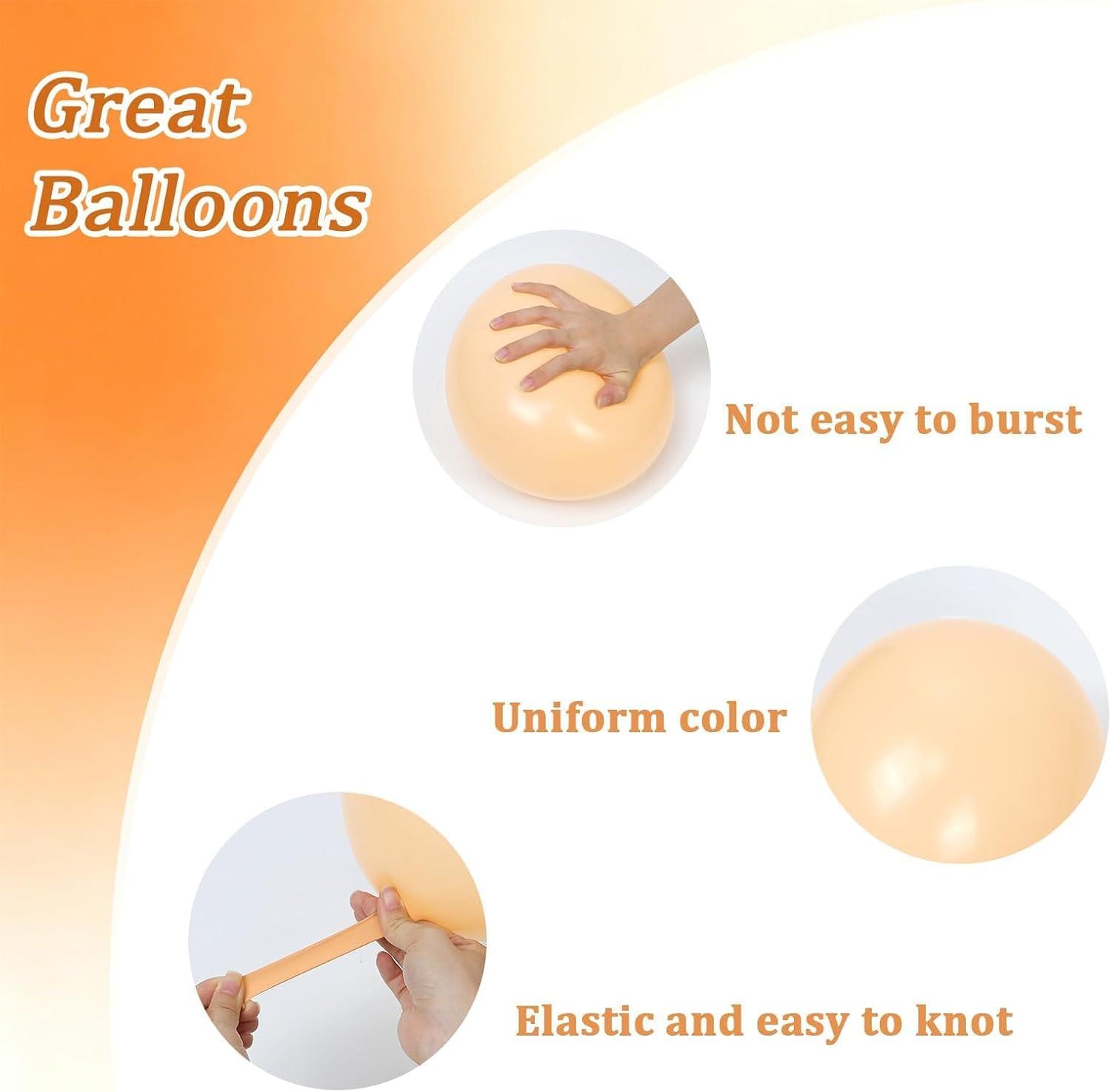Orange White Balloons 60PCS, 12 Inch Latex Confetti Balloons, Graduation Birthday Party Decorations