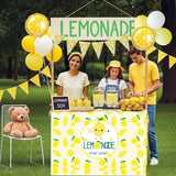 Lemonade Stand Party Decor Kit, Yellow White Balloons, Summer Birthday Banner
