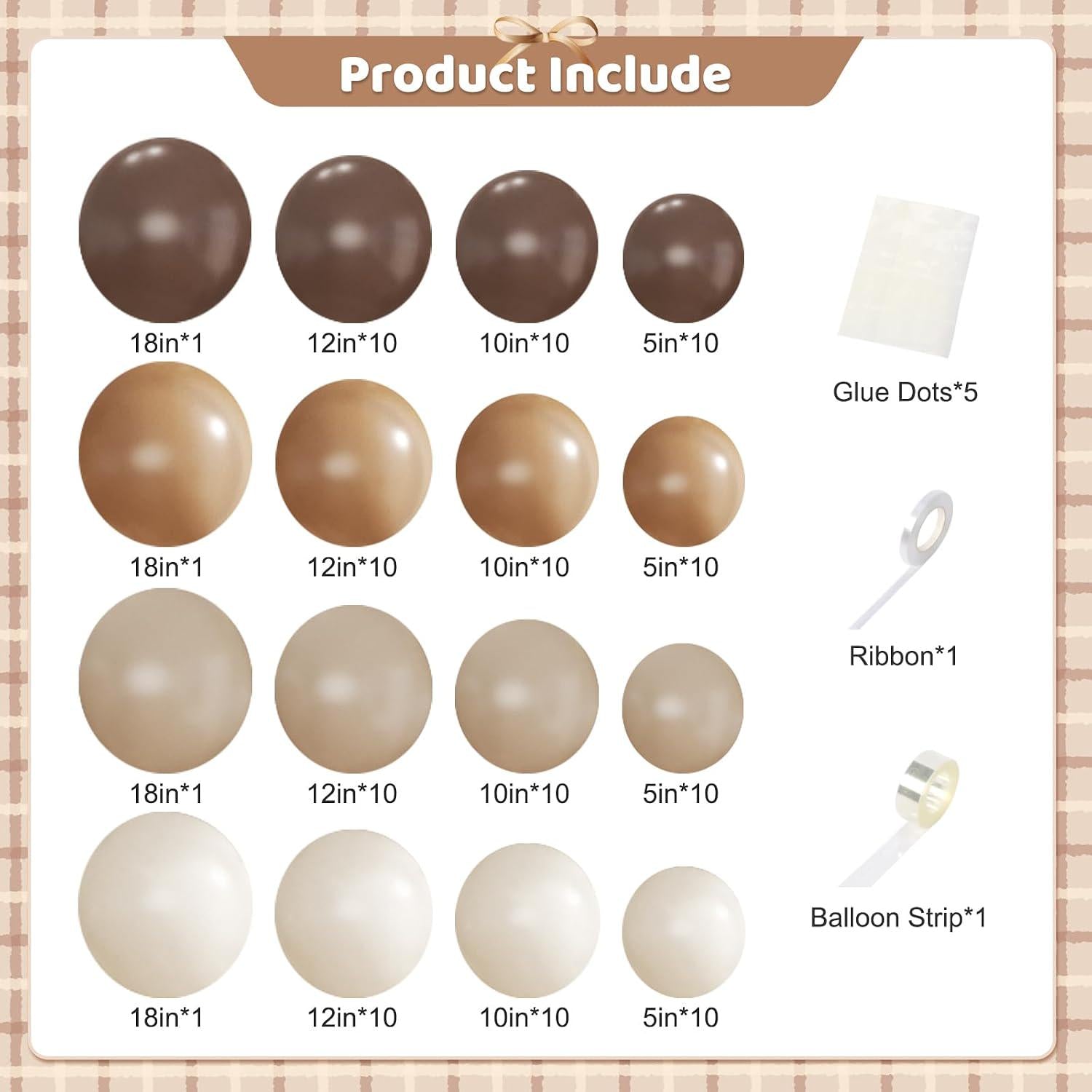 Neutral Cream Brown Balloon Arch Garland Kit, Coffee Theme Party Decor