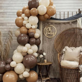 Neutral Cream Brown Balloon Arch Garland Kit, Coffee Theme Party Decor