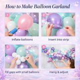 Mermaid Balloon Garland Kit, Pastel Purple Pink Green Arch, Shell Tail Foils, Birthday Shower Decor