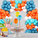 Blue Orange Teal Peacock Balloon Arch Garland Kit, Party Decorations