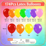Rainbow Balloon Arch Kit, 174pc Latex Garland for Birthday Party Decor