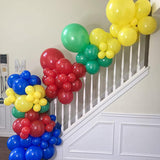 Red Yellow Blue Carnival Balloon Kit, Matte Primary Colors, Confetti Balloons, Kids Birthday Decor