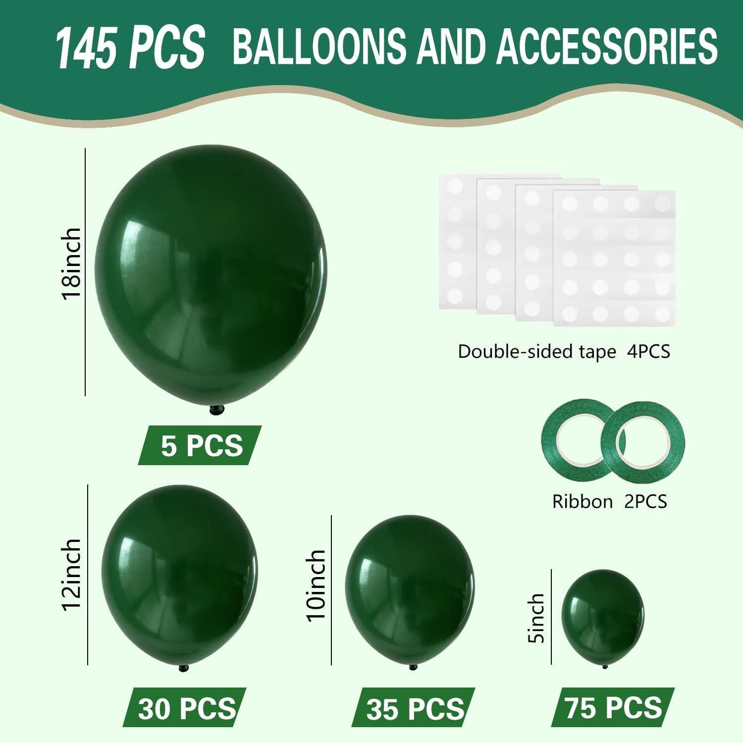 Dark Green Balloon Garland Kit, Forest Jungle Birthday Baby Shower Decor