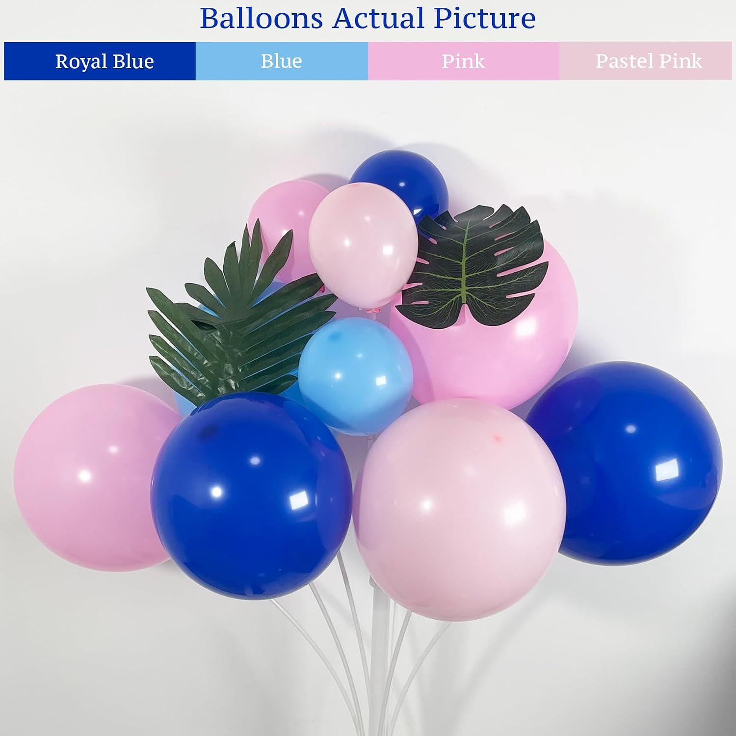 Blue Pink Balloon Arch Kit, Tropical Hawaiian Party Decor, Baby Shower Garland