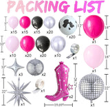 Disco Cowgirl Balloon Arch Kit, Hot Pink Black Cow Print Party Decor