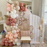 Boho Dusty Rose Pink Balloon Arch Kit 147PCS, Nude Mauve Pastel Pink Sand Ivory Balloons, Baby Shower Bridal Wedding Party Decor