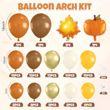 Fall Balloon Garland Arch Kit, Autumn Colors, Maple Leaf Pumpkin Foil, Thanksgiving Shower Decor