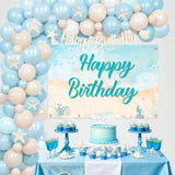 Coastal Beach Birthday Party Kit, Balloon Arch, Starfish, Shell Decorations