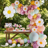 Pink Daisy Balloon Garland Arch Kit, Groovy Flower Party Decor