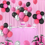 Rose Red Black Silver Balloon Arch Kit, 53pc Party Garland for Birthday Baby Shower