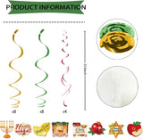 Sukkot Decorations Glitter Hanging Swirls, Jewish Holiday Celebration Sukkah Decor