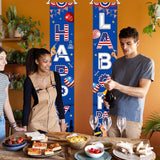 Patriotic Labor Day Door Banner, American Holiday Porch Decor