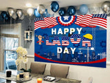 Happy Labor Day Backdrop Banner, Patriotic American Flag Photography Background