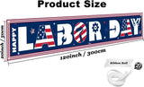Large Happy Labor Day Patriotic Banner, Outdoor Indoor Party Yard Sign