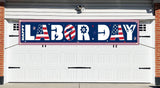 Large Happy Labor Day Patriotic Banner, Outdoor Indoor Party Yard Sign