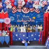 Happy Labor Day Backdrop, Patriotic Worker Banner, Blue Party Decoration, Photo Prop