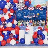 Happy Labor Day Backdrop, Patriotic Worker Banner, Blue Party Decoration, Photo Prop
