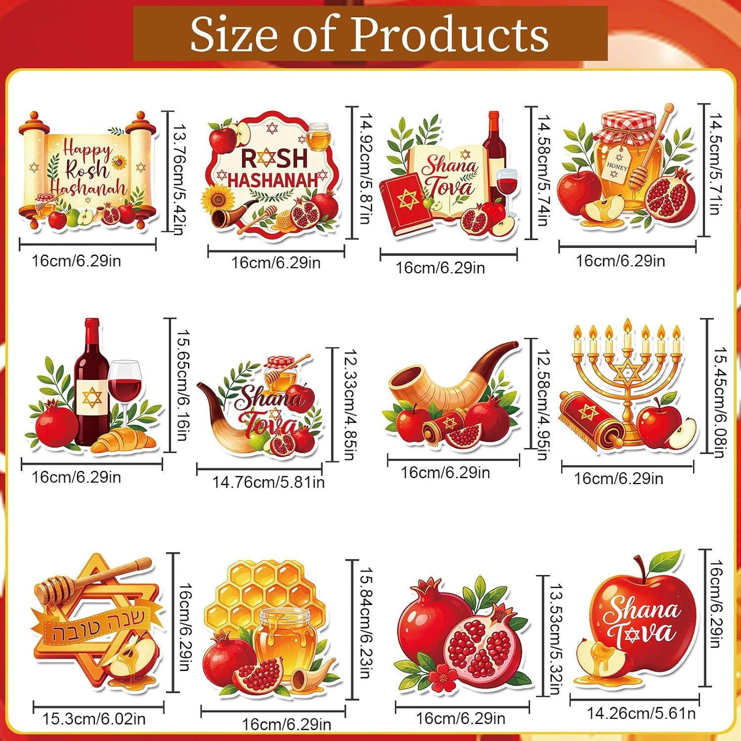 Rosh Hashanah Honeycomb Centerpieces, 12PCS Jewish New Year Table Decorations